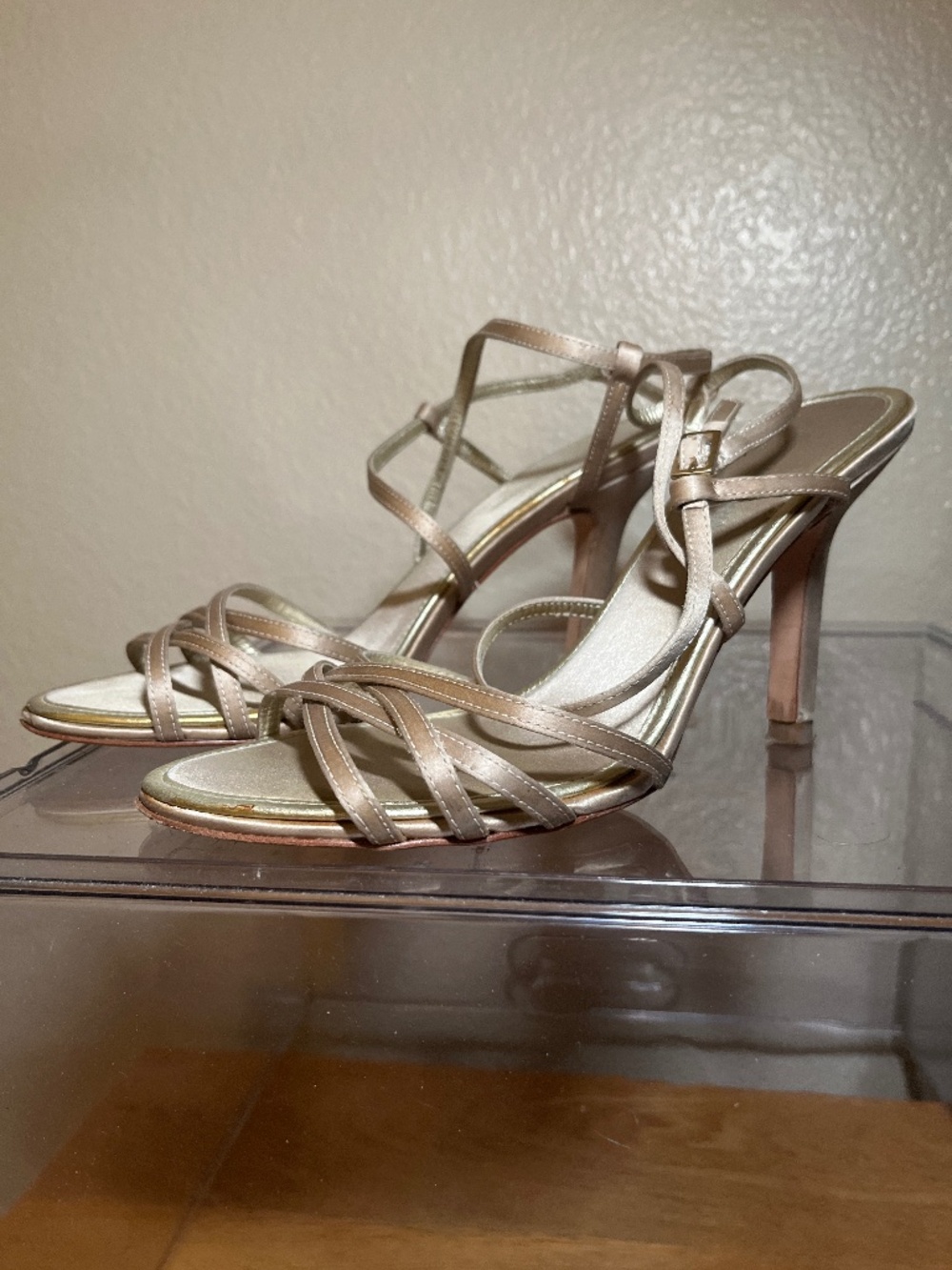 Strappy satin sandal